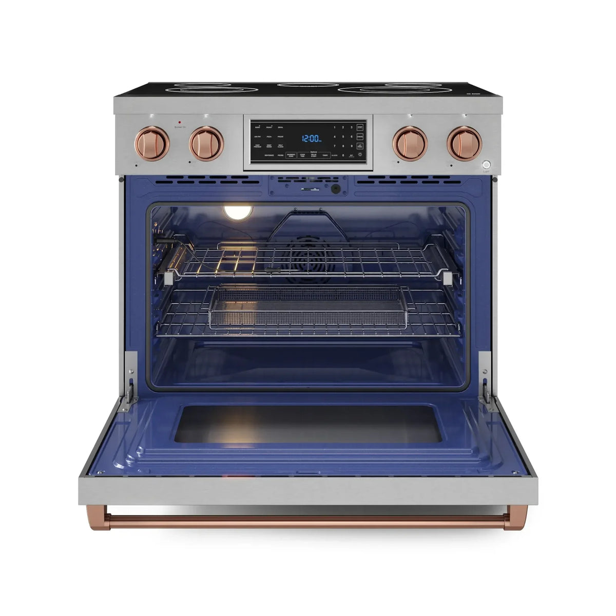 Thor Kitchen Gordon Ramsay Series 36-Inch Professional Electric Range with Tilt Panel Touch Control in Stainless Steel with Rose Gold Trim RSE36-RSG -  Electric Range - Thor Kitchen