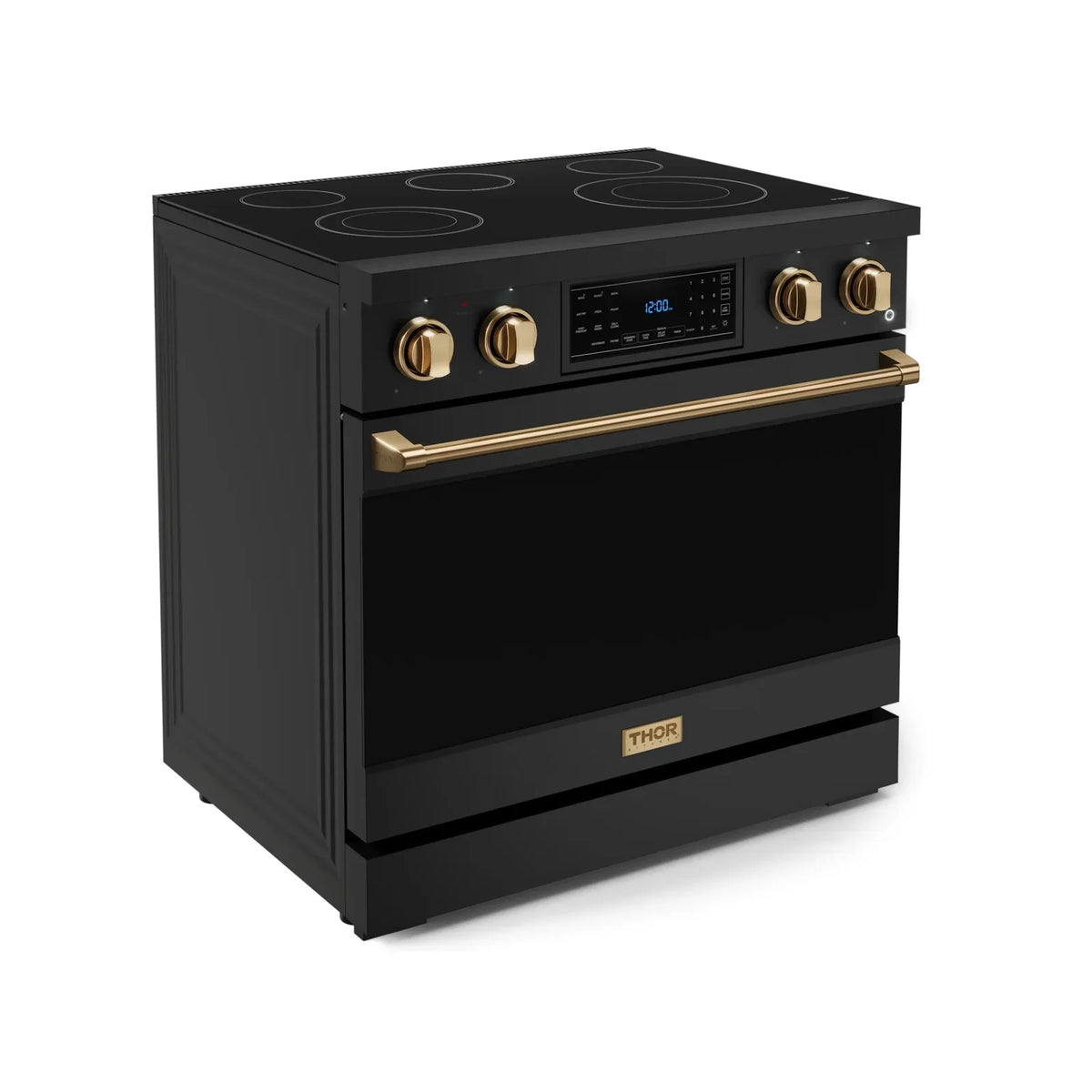 Thor Kitchen Gordon Ramsay Series 36-Inch Professional Electric Range with Tilt Panel Touch Control in Black with Bronze Trim RSE36B-BRZ -  Electric Range - Thor Kitchen