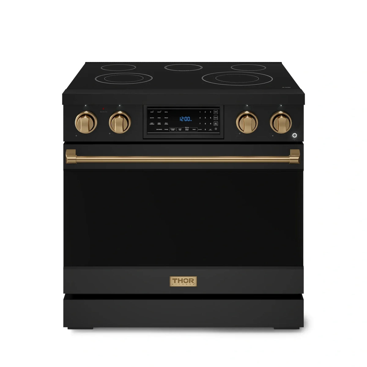 Thor Kitchen Gordon Ramsay Series 36-Inch Professional Electric Range with Tilt Panel Touch Control in Black with Bronze Trim RSE36B-BRZ -  Electric Range - Thor Kitchen