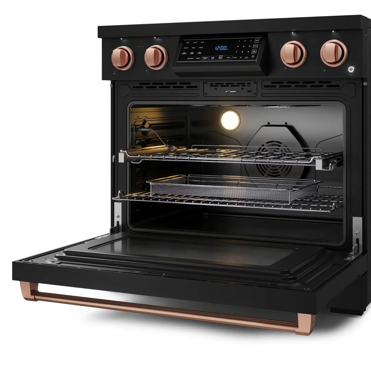 Thor Kitchen Gordon Ramsay Series 36-Inch Professional Electric Range with Tilt Panel Touch Control in Black with Rose Gold Trim RSE36B-RSG -  Electric Range - Thor Kitchen
