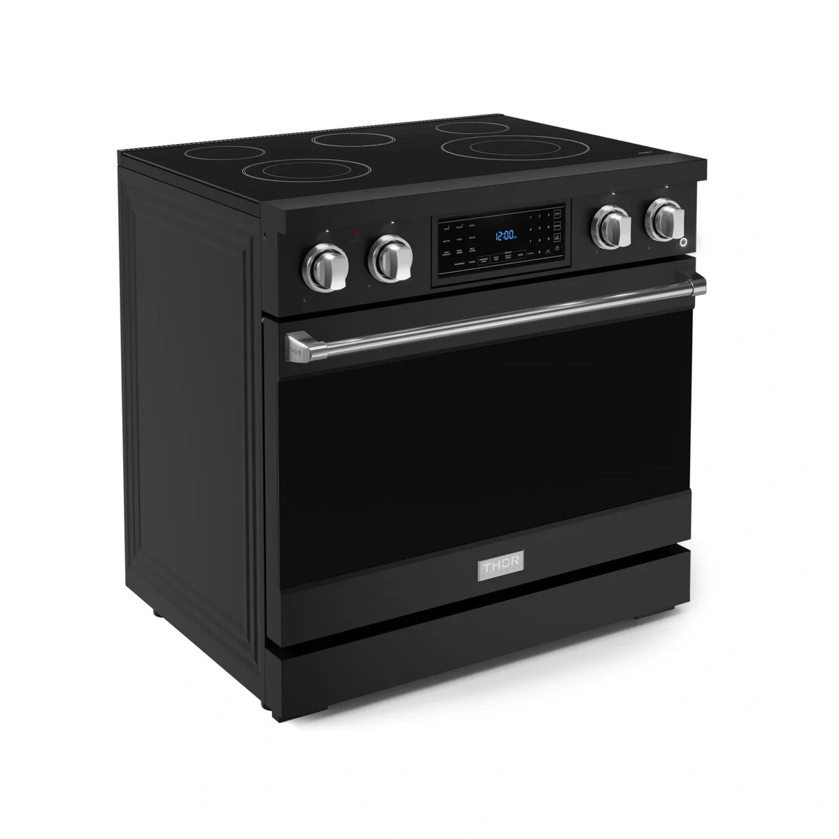 Thor Kitchen Gordon Ramsay Series 36-Inch Professional Electric Range with Tilt Panel Touch Control in Black with Stainless Steel Trim RSE36B-SS -  Electric Range - Thor Kitchen