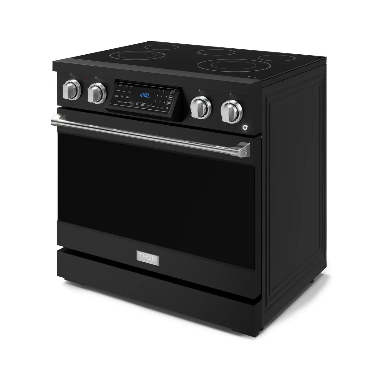 Thor Kitchen Gordon Ramsay Series 36-Inch Professional Electric Range with Tilt Panel Touch Control in Black with Stainless Steel Trim RSE36B-SS -  Electric Range - Thor Kitchen