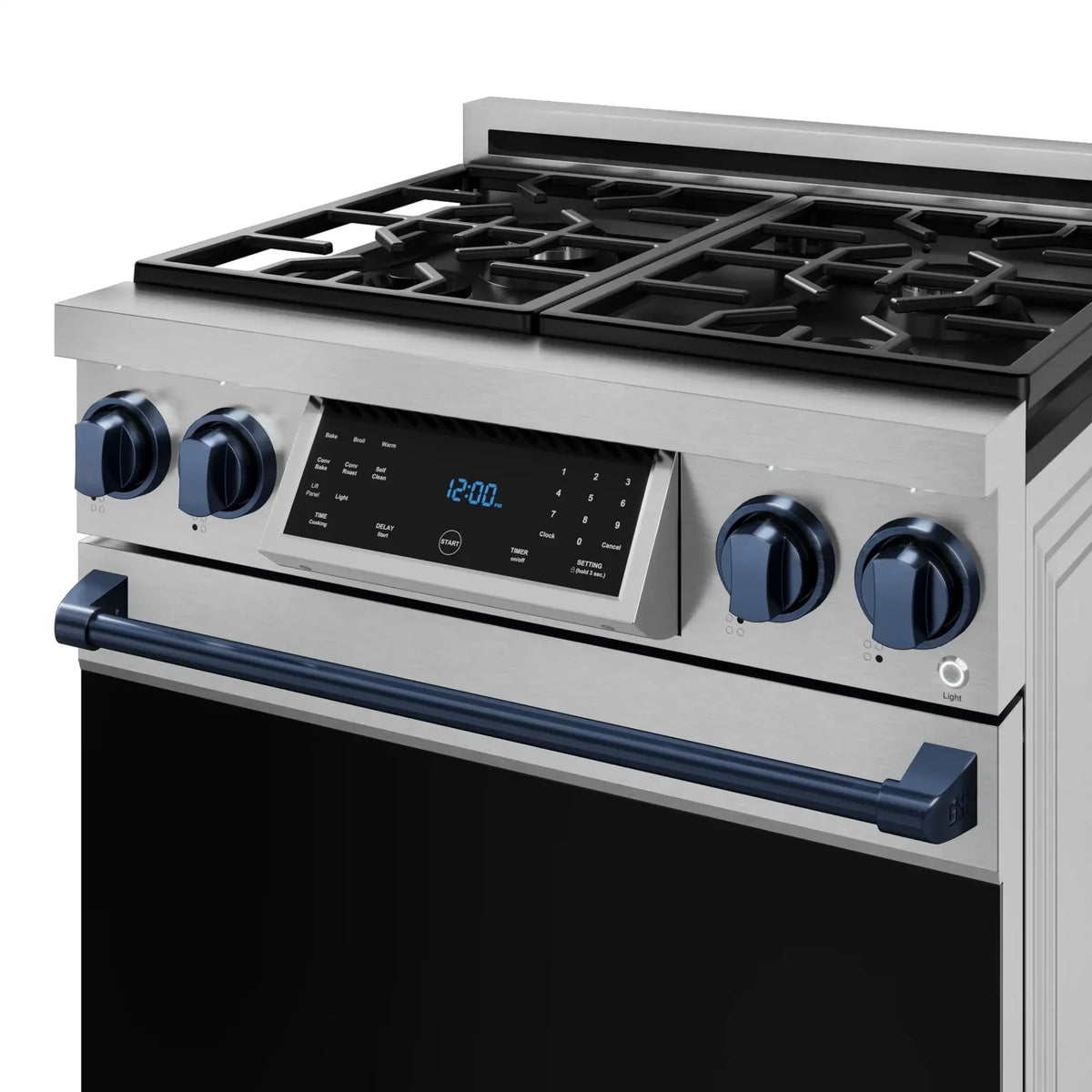 Thor Kitchen Gordon Ramsay Series 30-Inch Professional Liquid Propane/Gas Range with Tilt Panel Touch Control in Stainless Steel with Navy Blue Trim RSG30-BLU/RSG30LP-BLU -  Gas Range - Thor Kitchen