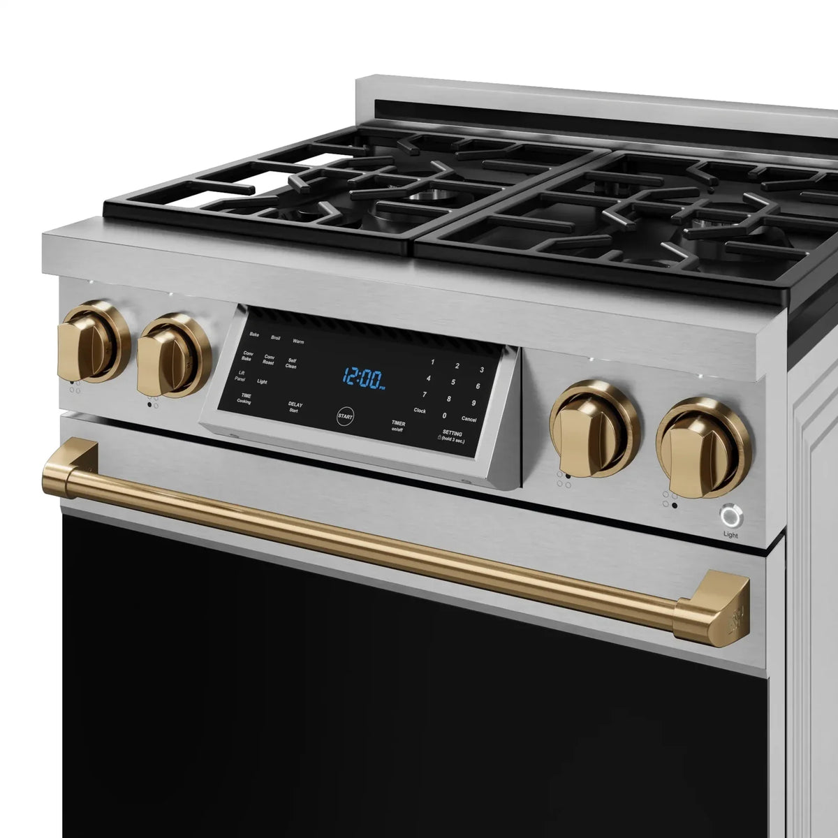 Thor Kitchen Gordon Ramsay Series 30-Inch Professional Liquid Propane/Gas Range with Tilt Panel Touch Control in Stainless Steel with Bronze Trim RSG30-BRZ/RSG30LP-BRZ -  Gas Range - Thor Kitchen