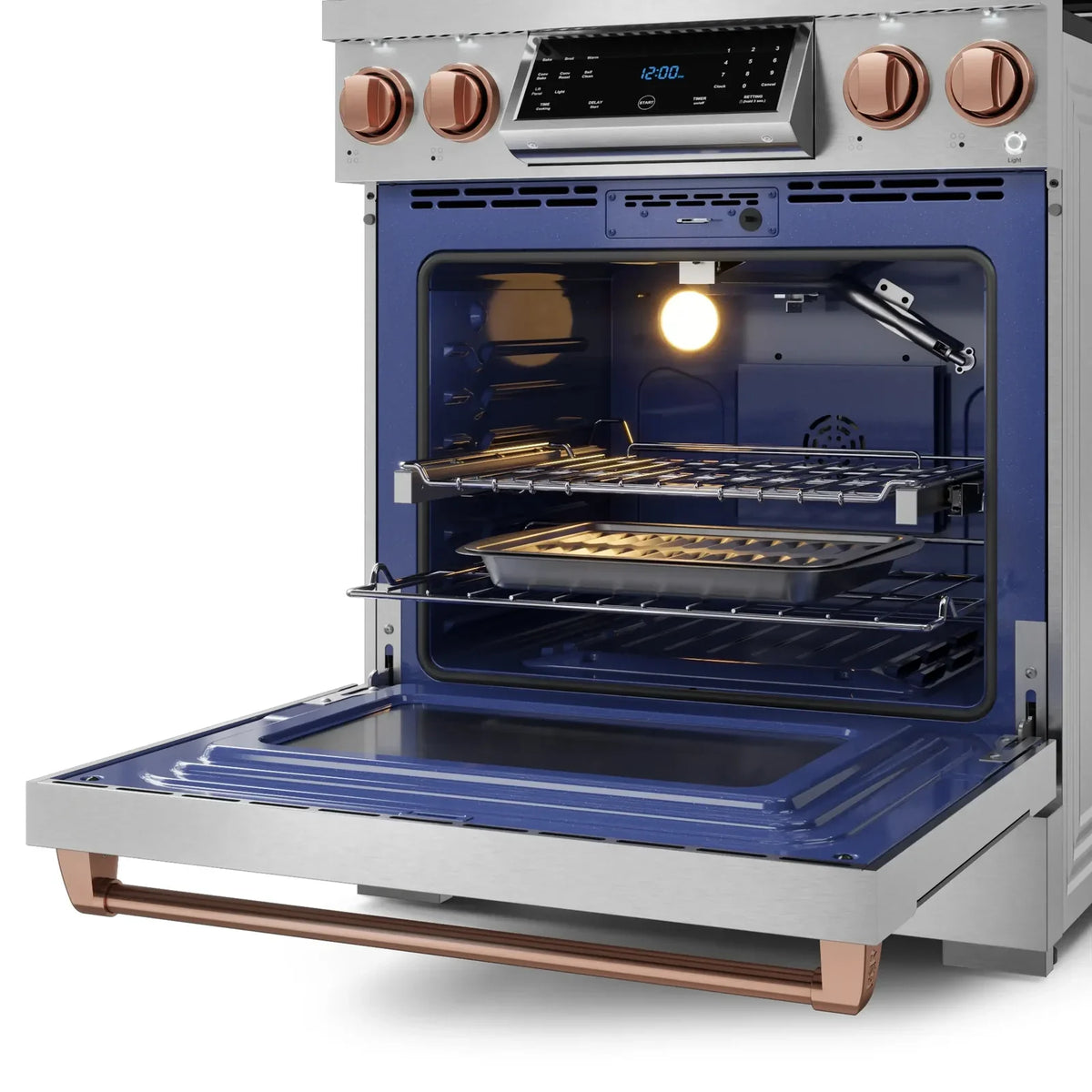 Thor Kitchen Gordon Ramsay Series 30-Inch Professional Liquid Propane/Gas Range with Tilt Panel Touch Control in Stainless Steel with Rose Gold Trim RSG30-RSG/RSG30LP-RSG -  Gas Range - Thor Kitchen