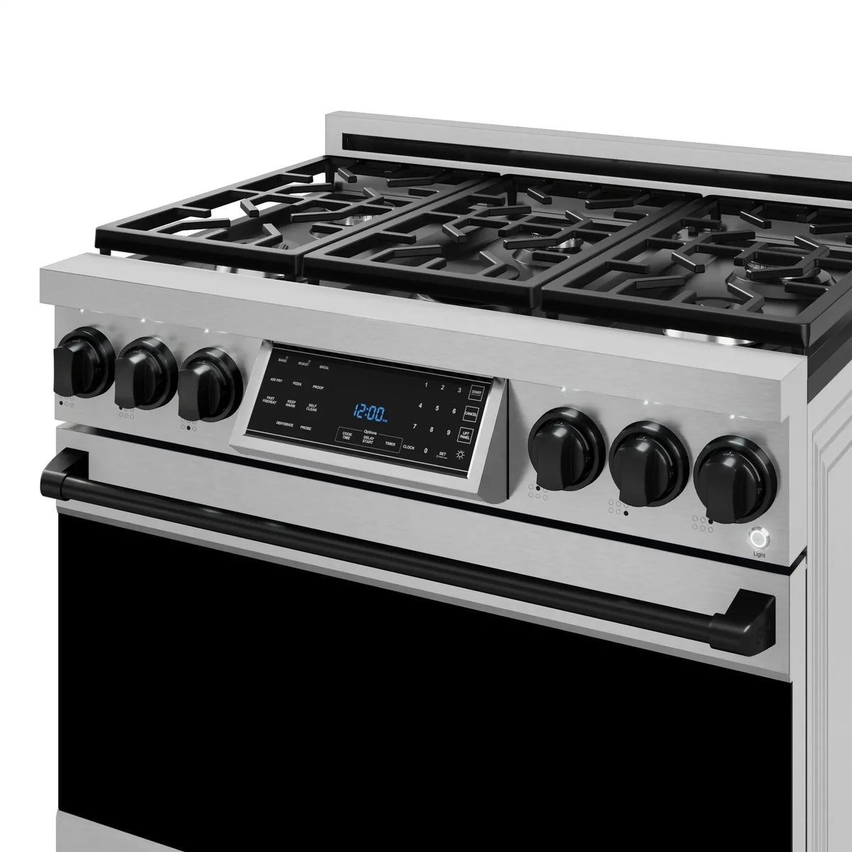 Thor Kitchen Gordon Ramsay Series 36-Inch Professional Liquid Propane/Gas Range with Tilt Panel Touch Control in Stainless Steel with Black Trim RSG36-BLK/RSG36LP-BLK -  Gas Range - Thor Kitchen