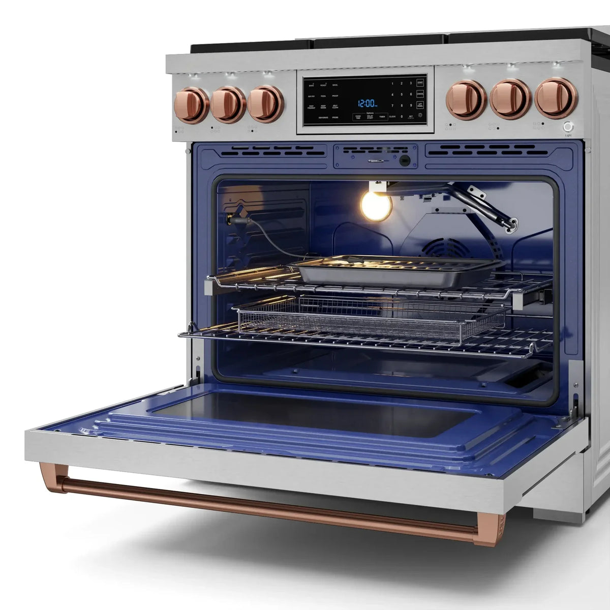 Thor Kitchen Gordon Ramsay Series 36-Inch Professional Liquid Propane/Gas Range with Tilt Panel Touch Control in Stainless Steel with Rose Gold Trim RSG36-RSG/RSG36LP-RSG -  Gas Range - Thor Kitchen