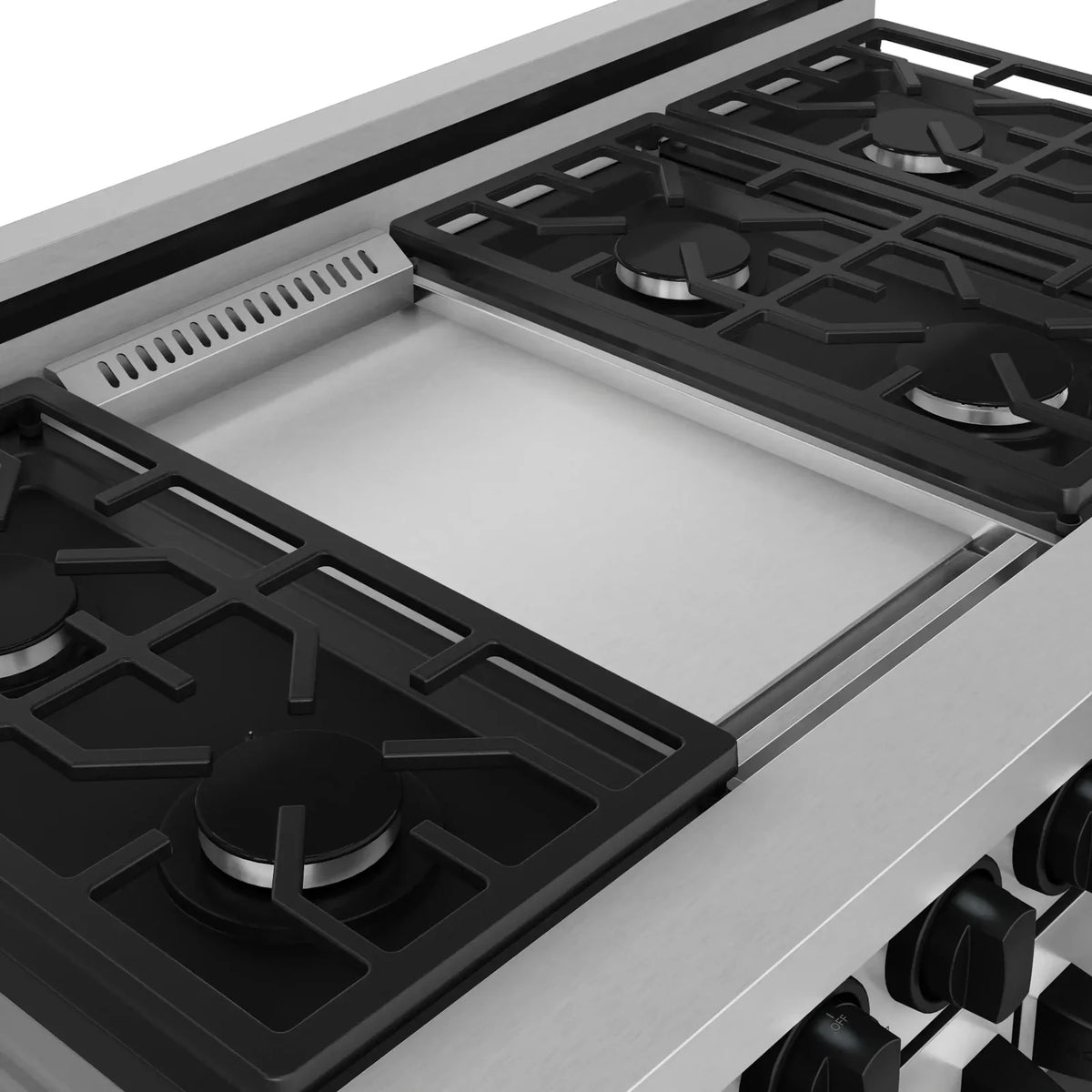 Thor Kitchen Gordon Ramsay Series 48-Inch Professional Liquid Propane/Gas Range with Double Oven in Stainless Steel with Black Trim RSG48E-BLK/RSG48ELP-BLK -  Gas Range - Thor Kitchen