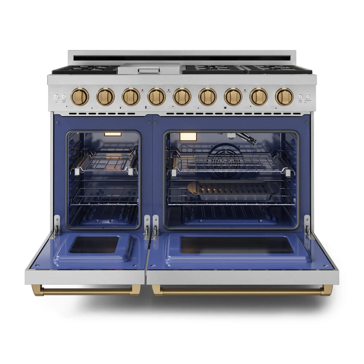 Thor Kitchen Gordon Ramsay Series 48-Inch Professional Liquid Propane/Gas Range with Double Oven in Stainless Steel with Bronze Trim RSG48E-BRZ/RSG48ELP-BRZ -  Gas Range - Thor Kitchen