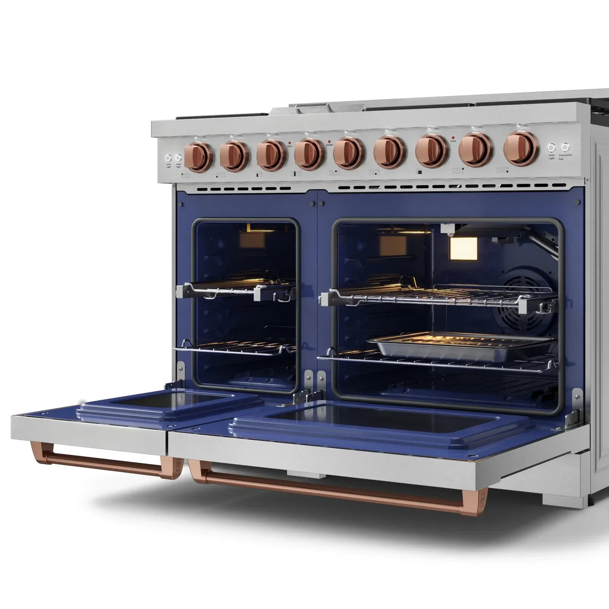Thor Kitchen Gordon Ramsay Series 48-Inch Professional Liquid Propane/Gas Range with Double Oven in Stainless Steel with Rose Gold Trim RSG48E-RSG/RSG48ELP-RSG -  Gas Range - Thor Kitchen