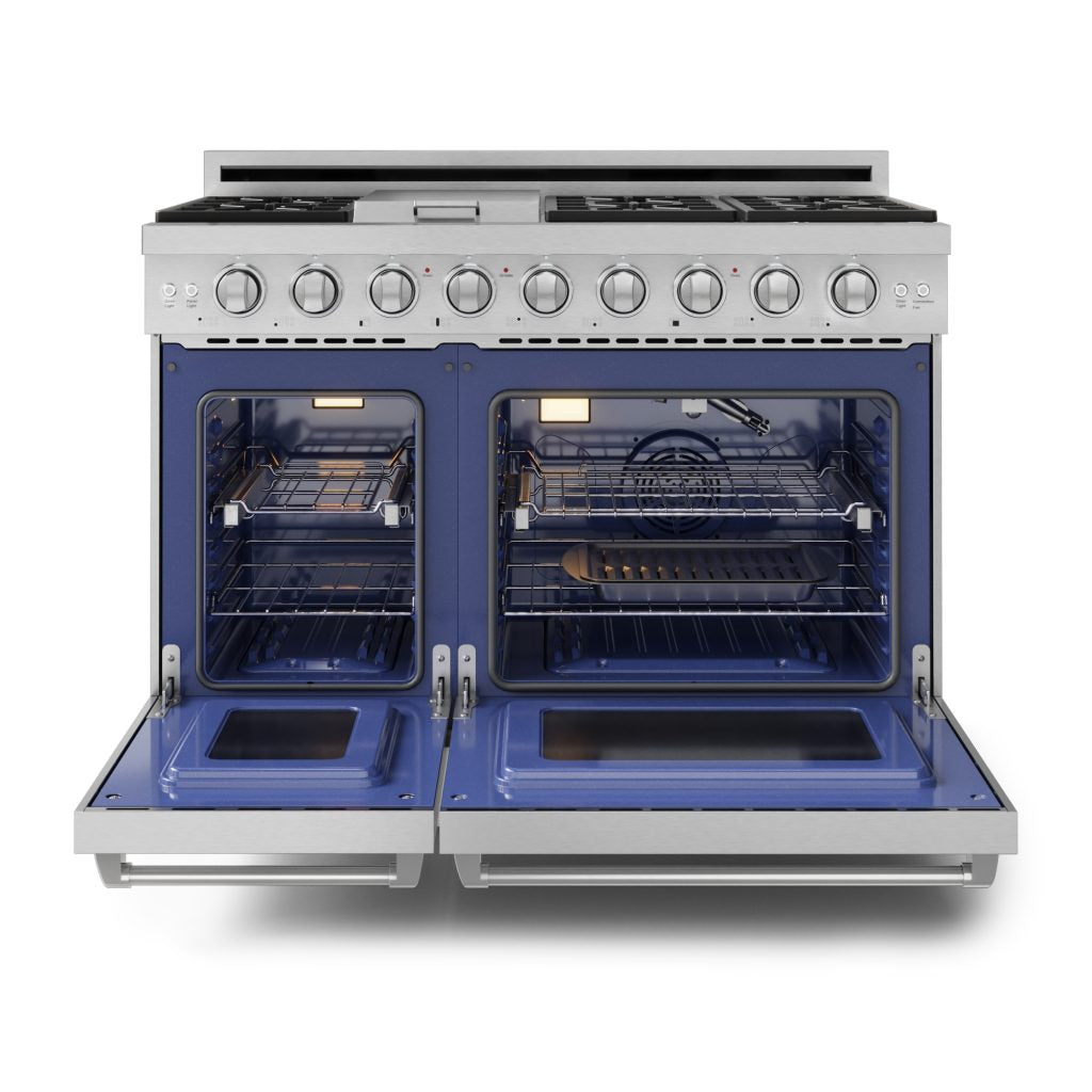 Thor Kitchen Gordon Ramsay Series 48-Inch Professional Liquid Propane/Gas Range with Double Oven in Stainless Steel RSG48E-RSG48ELP -  Gas Range - Thor Kitchen