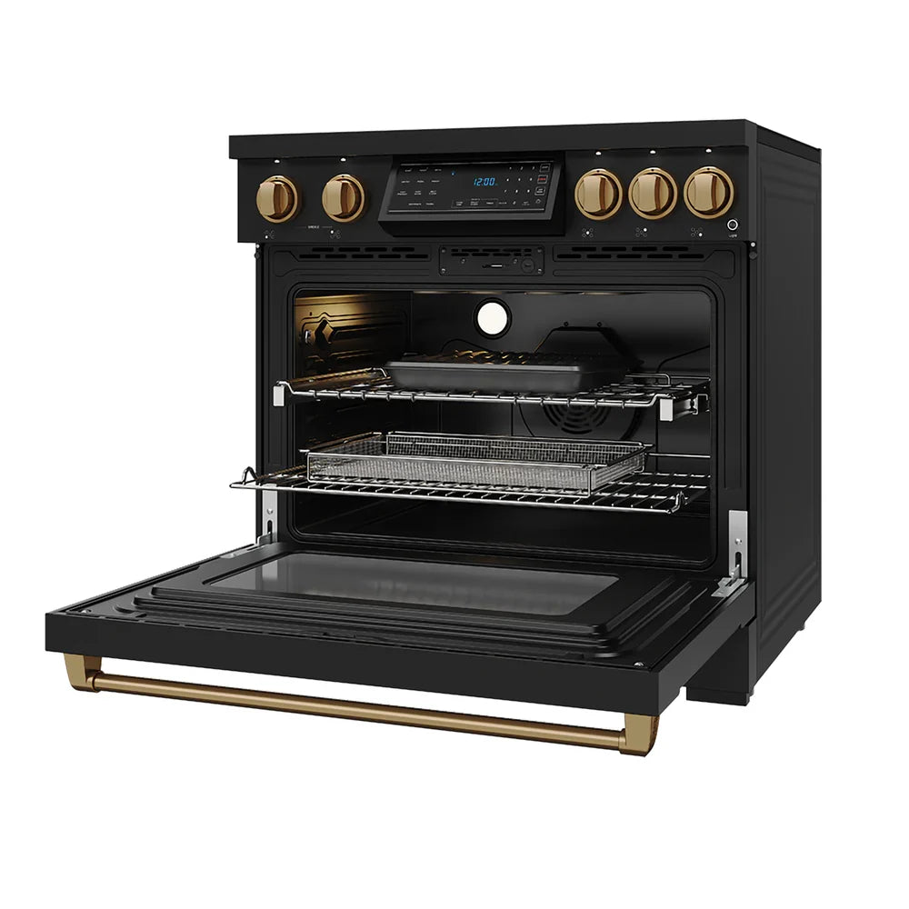 Thor Kitchen Gordon Ramsay Series 36-Inch Professional Induction Range with Tilt Panel Touch Control in Black and Bronze RSI36B-BRZ -  induction range - Thor Kitchen