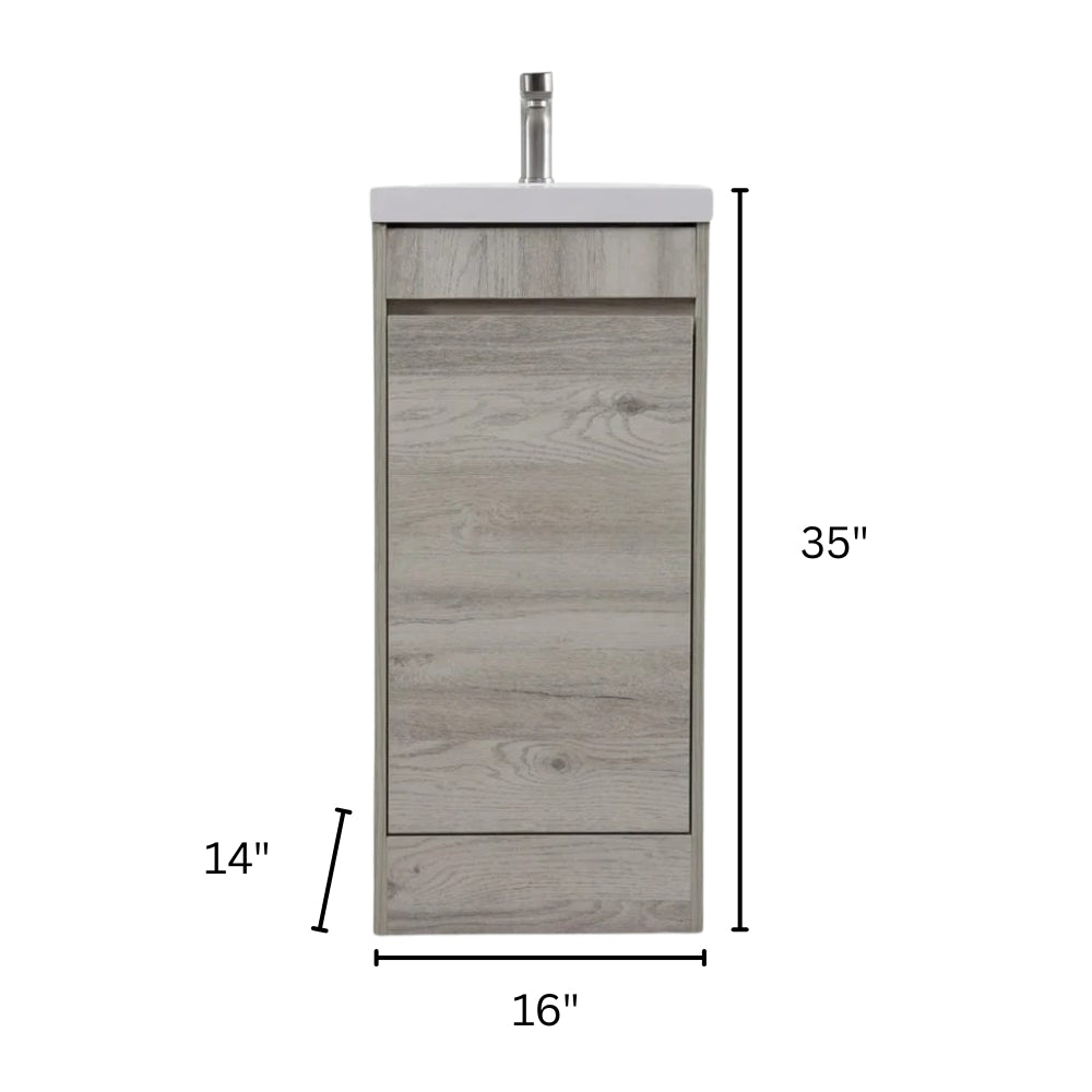 16"x14" Powder Room Vanity With Single Sink and Storage - SV1614