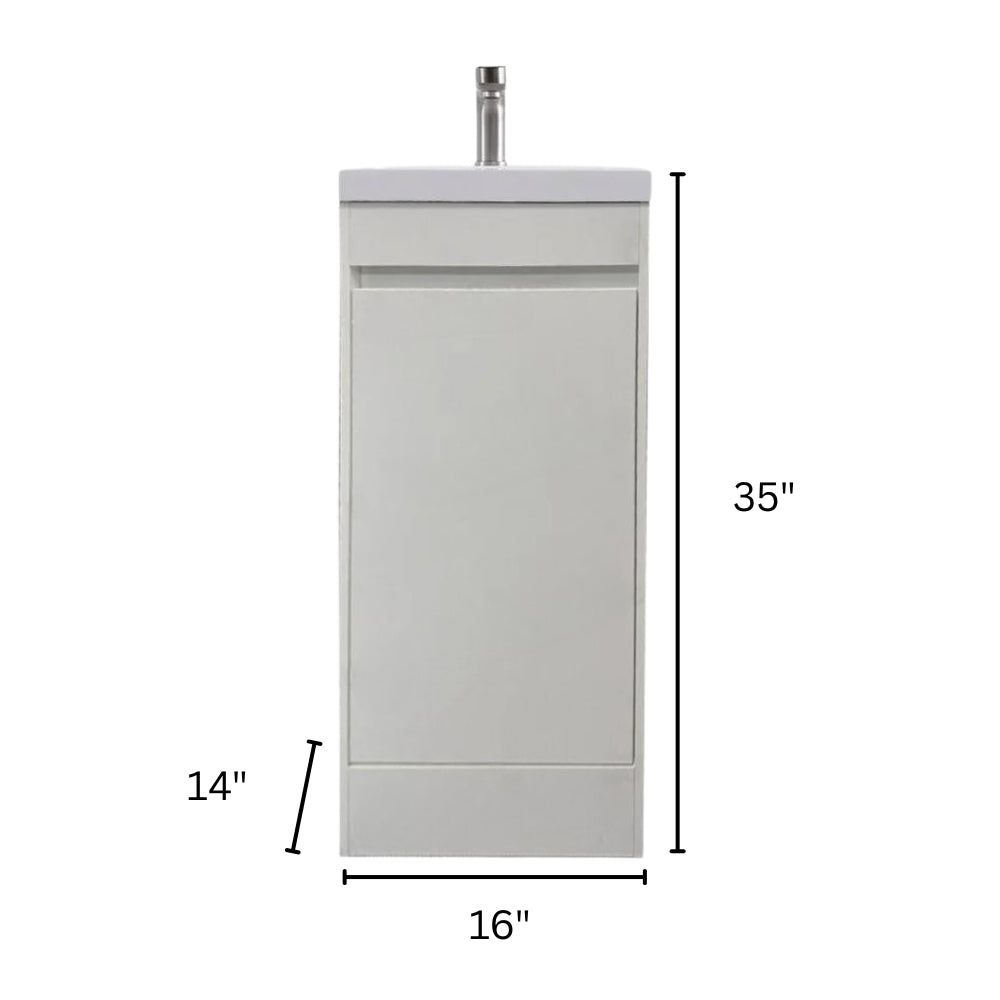 16"x14" Powder Room Vanity With Single Sink and Storage - SV1614