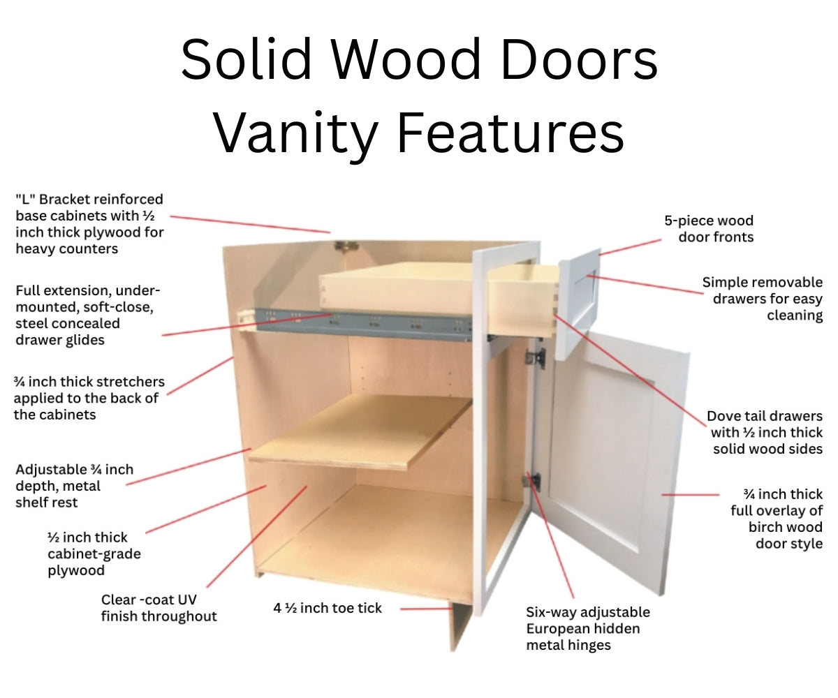 30" Modern Style Bathroom Vanity Knee Drawer VKD30