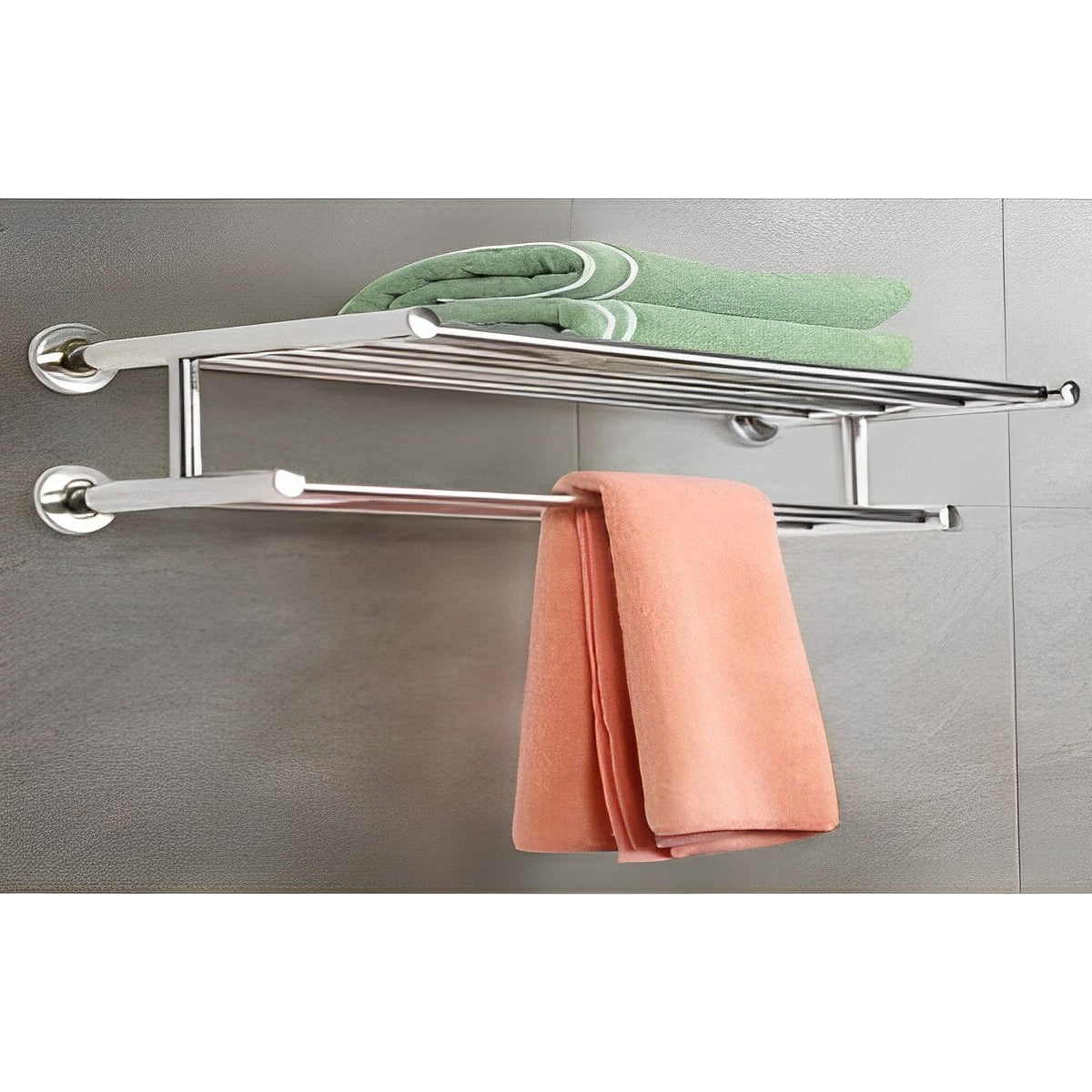 Polished Chrome Wall Mount Tower Rack TS-PM - RenoShop