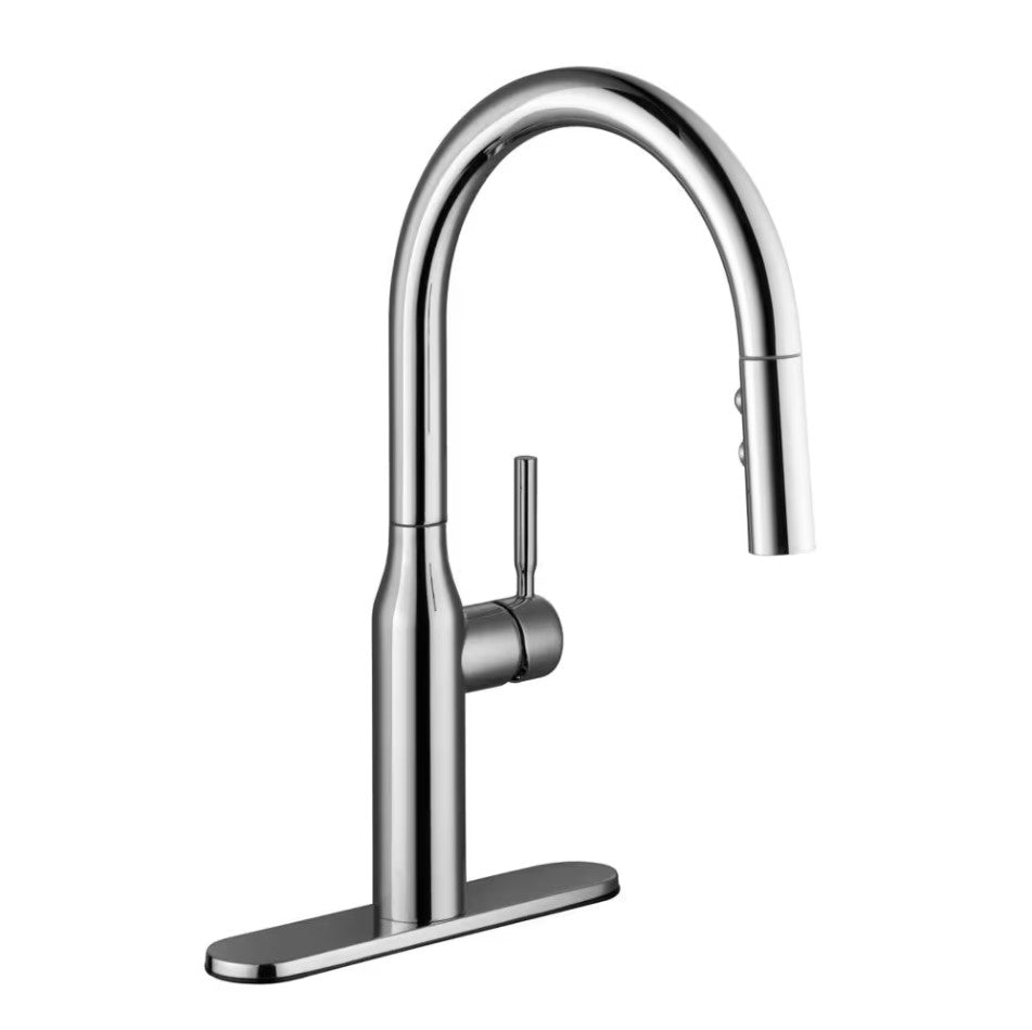 Glacier Bay Upson Single Handle Pull-Down Kitchen Faucet in Chrome -  1001155178