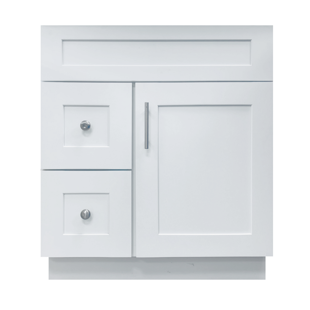 Crown VSD30L 30" Solid Wood Bathroom Vanity with Quartz Top & Sink - RenoShop