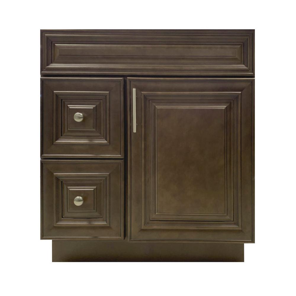 Crown VSD30L 30" Solid Wood Bathroom Vanity with Quartz Top & Sink - RenoShop