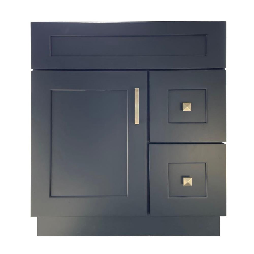 Navy Blue Crown VSD30R 30 inch Solid Wood Bathroom Vanity with Quartz Top & Sink - RenoShop