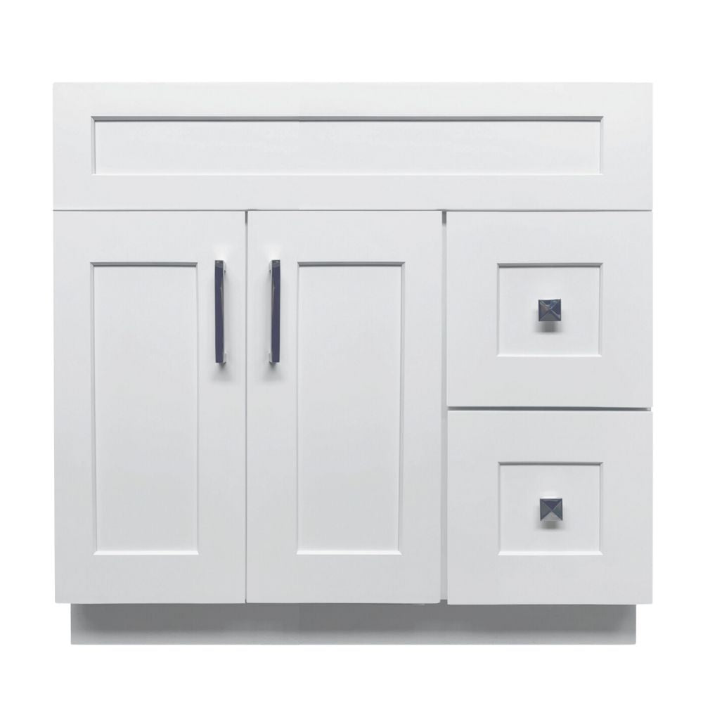 36 inch Solid Wood Bathroom Vanity with Quartz Top & Sink VSD36R