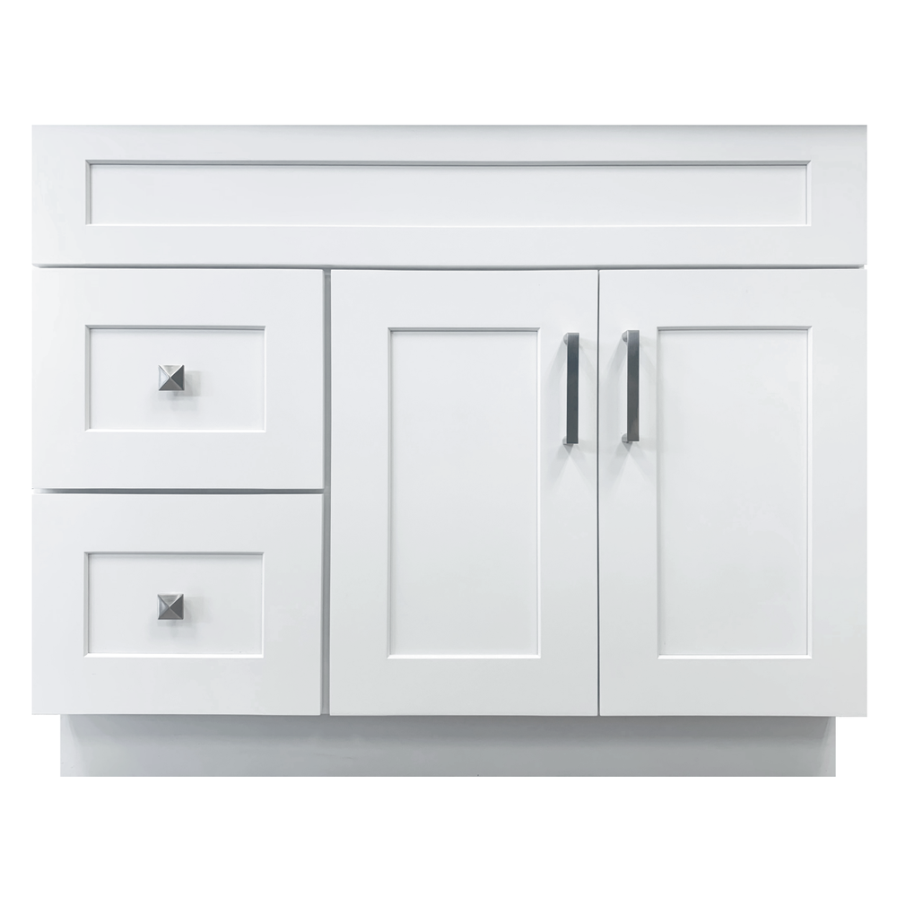 Crown VSD42L 42" Solid Wood Bathroom Vanity with Quartz Top & Sink - RenoShop
