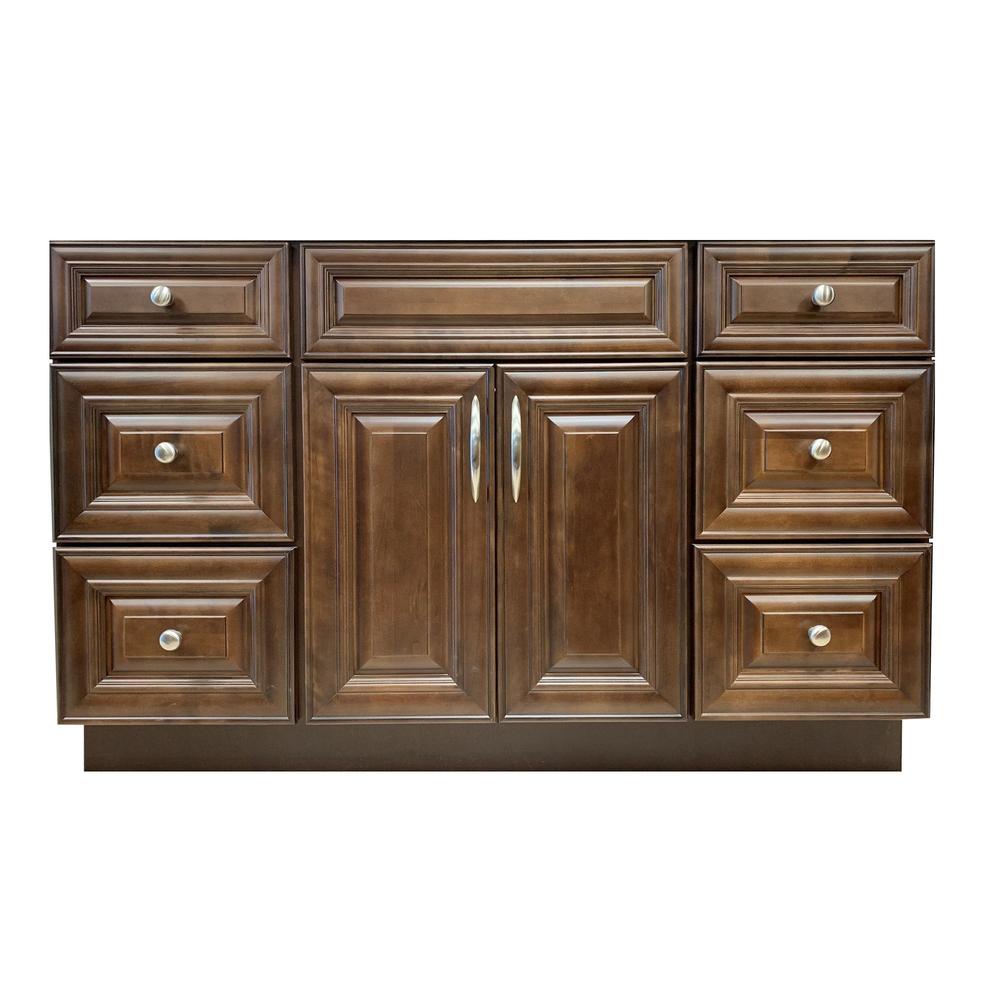 Crown VSD48 48" Solid Wood Bathroom Vanity with Quartz Top & Sink - RenoShop