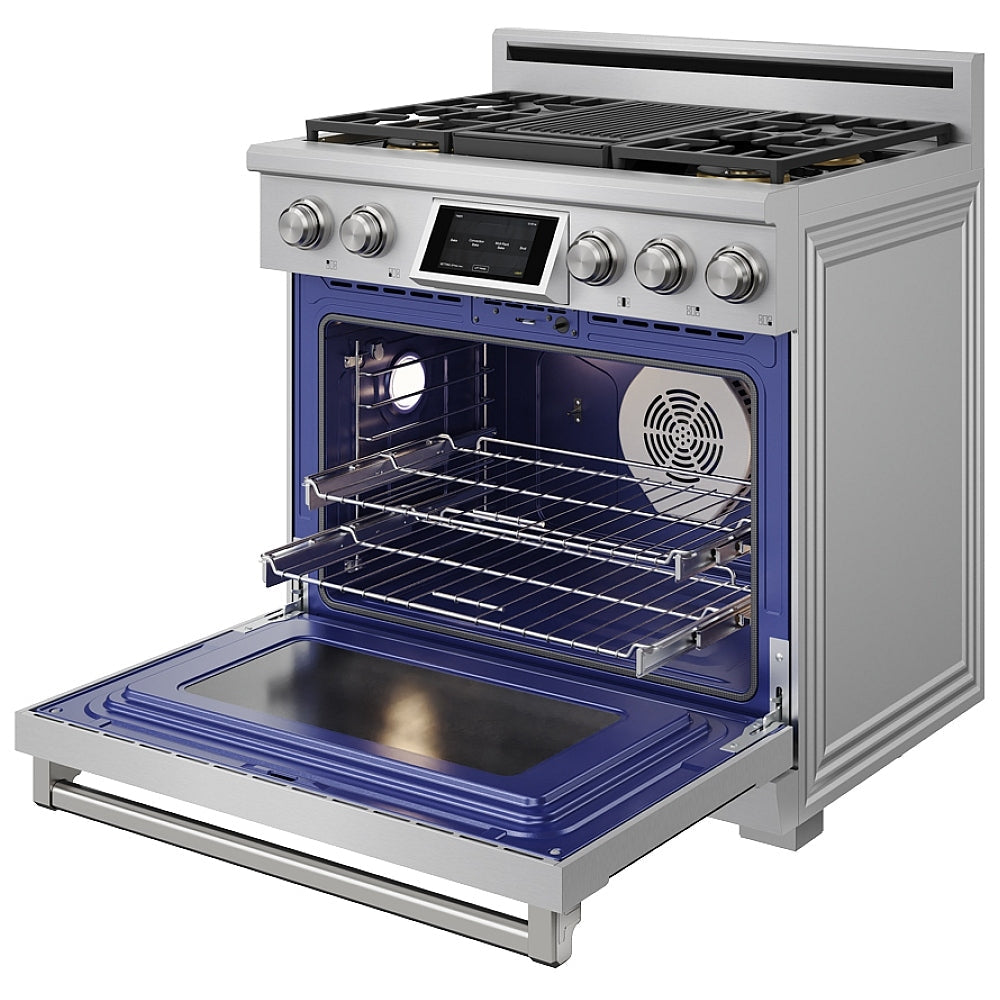 Thor Kitchen 36-Inch Professional Dual Fuel Range with Natural Gas 5 Burners Cooktop and 6.0 Cu. Ft. Electric Oven XRD36E -  Gas Range - Thor Kitchen