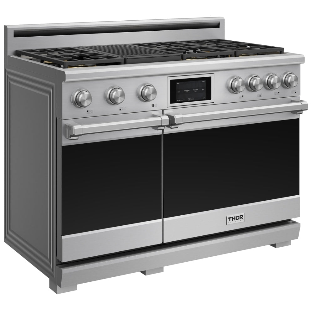 Thor Kitchen 48-Inch Professional Dual Fuel Range with Natural Gas 7 Burners Cooktop and 7.6 Cu. Ft. Electric Convection Oven XRD48E -  Gas Range - Thor Kitchen