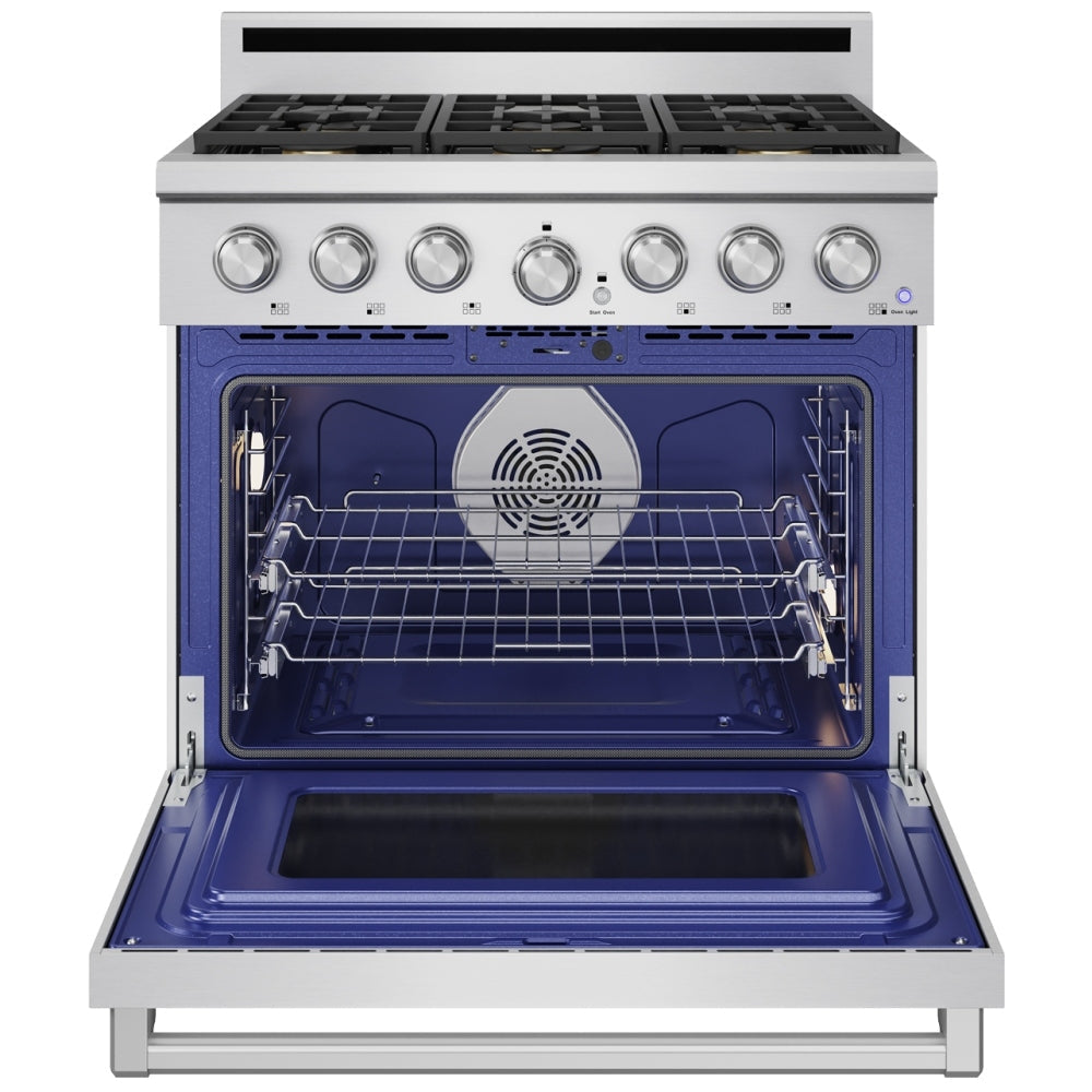 Thor Kitchen 36-Inch Professional Natural Gas Range with 6.0 Cu. Ft. Oven and 6 Cooktop Burners XRG36E -  Gas Range - Thor Kitchen
