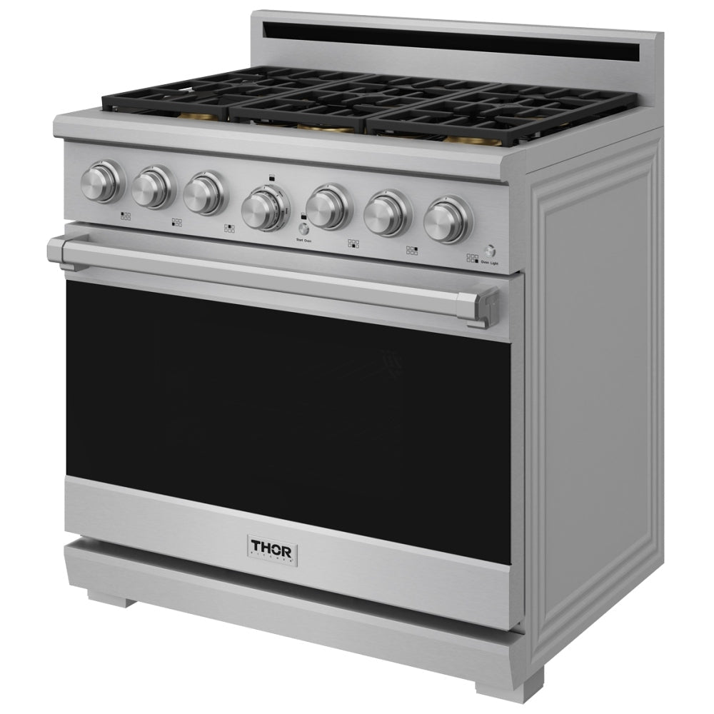 Thor Kitchen 36-Inch Professional Natural Gas Range with 6.0 Cu. Ft. Oven and 6 Cooktop Burners XRG36E -  Gas Range - Thor Kitchen