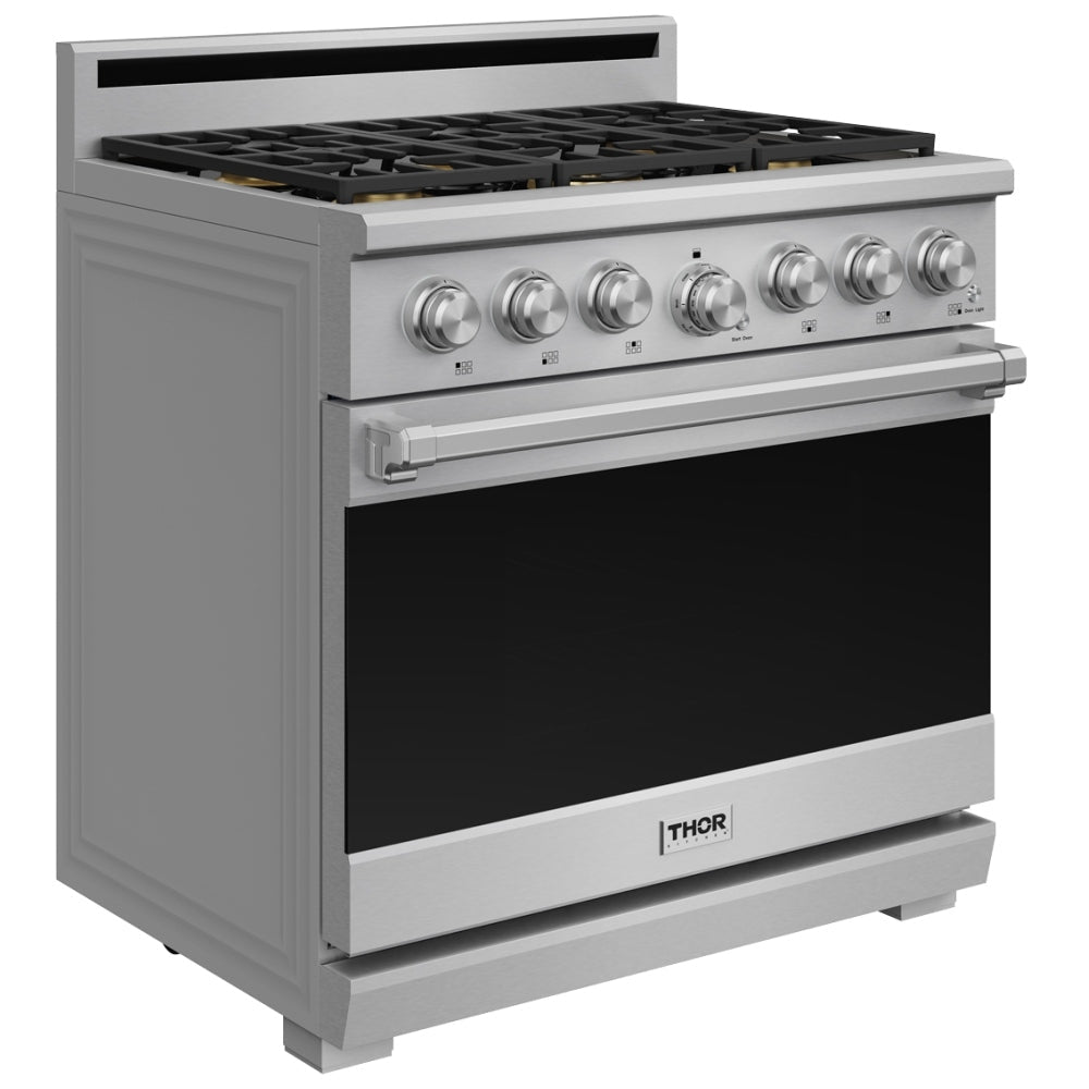 Thor Kitchen 36-Inch Professional Natural Gas Range with 6.0 Cu. Ft. Oven and 6 Cooktop Burners XRG36E -  Gas Range - Thor Kitchen