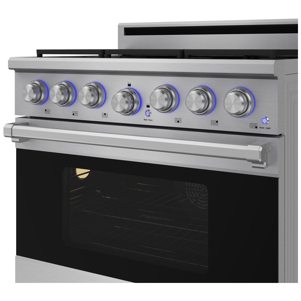 Thor Kitchen 36-Inch Professional Natural Gas Range with 6.0 Cu. Ft. Oven and 6 Cooktop Burners XRG36E -  Gas Range - Thor Kitchen