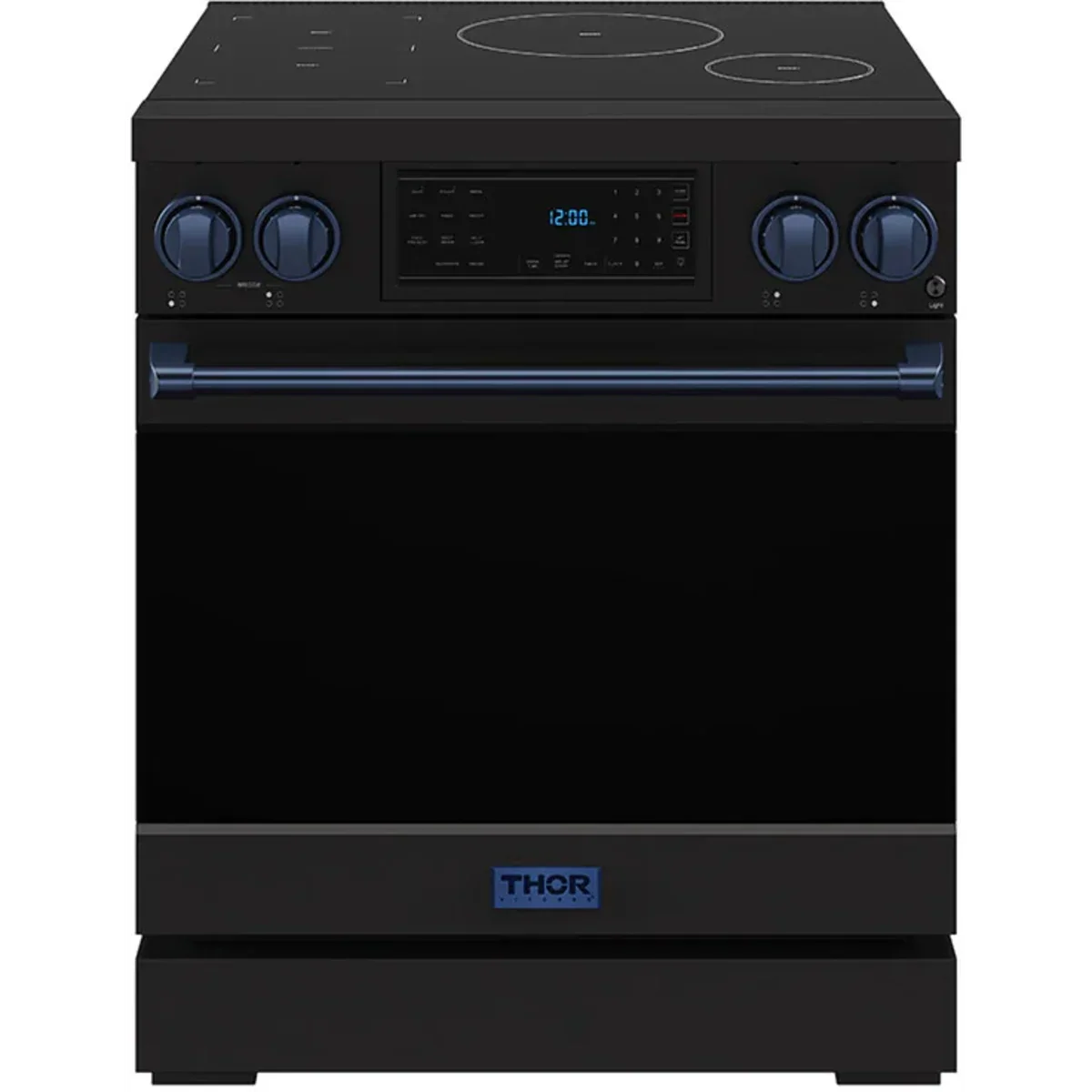 Gordon Ramsay by Thor Kitchen 30-Inch Professional Induction Range with Tilt Panel Touch Control in Black with Blue Trim RSI30B-BLU -  Electric Range - Thor Kitchen
