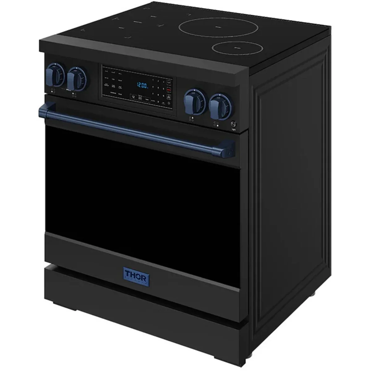 Gordon Ramsay by Thor Kitchen 30-Inch Professional Induction Range with Tilt Panel Touch Control in Black with Blue Trim RSI30B-BLU -  Electric Range - Thor Kitchen