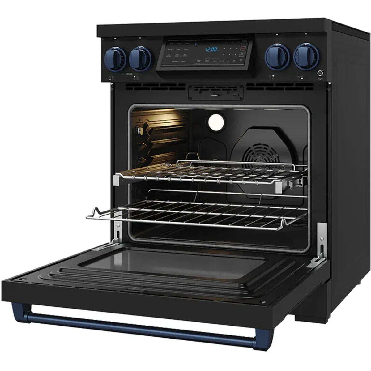 Gordon Ramsay by Thor Kitchen 30-Inch Professional Induction Range with Tilt Panel Touch Control in Black with Blue Trim RSI30B-BLU -  Electric Range - Thor Kitchen