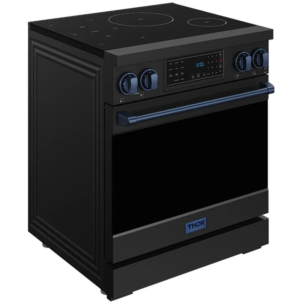 Gordon Ramsay by Thor Kitchen 30-Inch Professional Induction Range with Tilt Panel Touch Control in Black with Blue Trim RSI30B-BLU -  Electric Range - Thor Kitchen