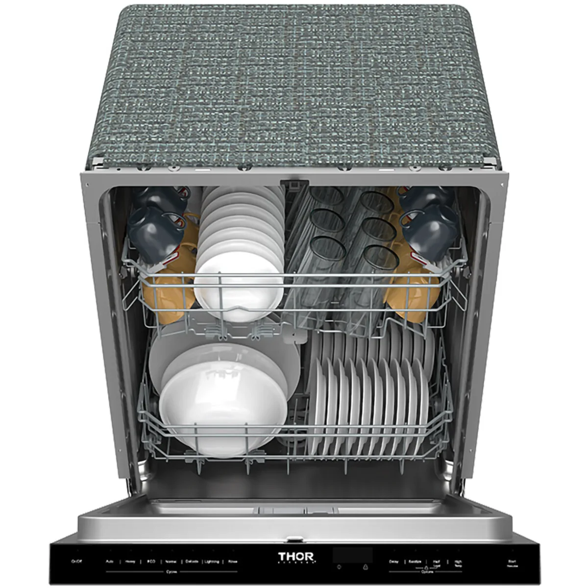 Thor Kitchen 24-Inch Built-In Dishwasher with 7 Cycles and Pocket Handle in Stainless Steel TDW24PT -  Dishwasher - Thor Kitchen