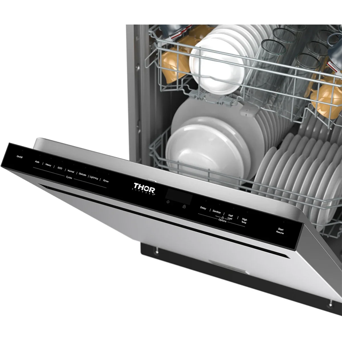 Thor Kitchen 24-Inch Built-In Dishwasher with 7 Cycles and Pocket Handle in Stainless Steel TDW24PT -  Dishwasher - Thor Kitchen