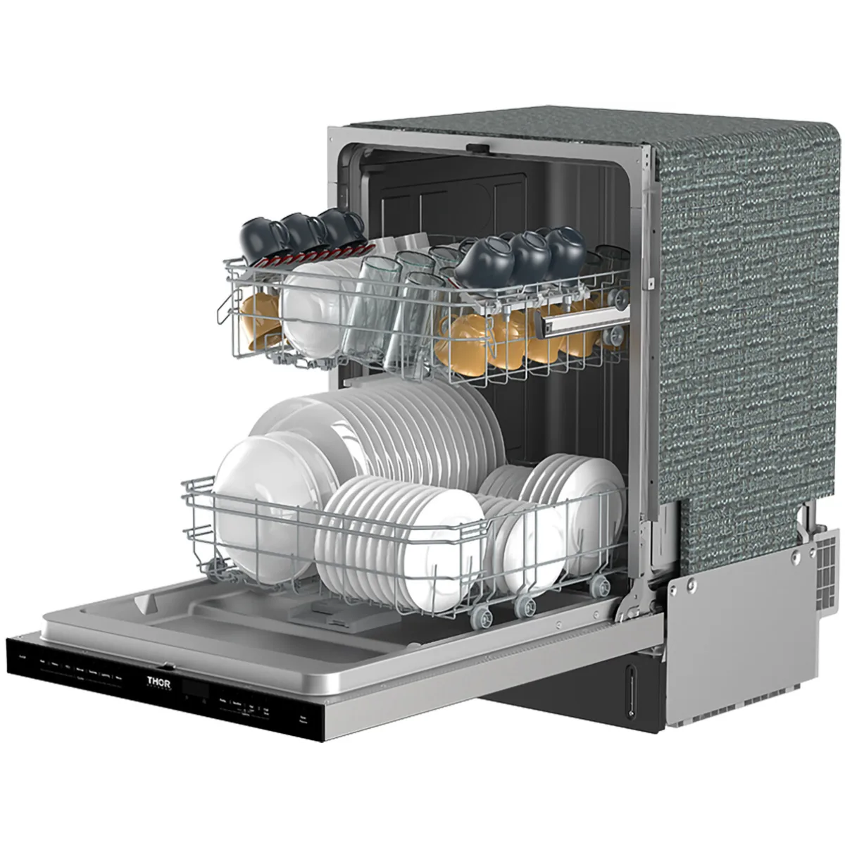 Thor Kitchen 24-Inch Built-In Dishwasher with 7 Cycles and Pocket Handle in Stainless Steel TDW24PT -  Dishwasher - Thor Kitchen